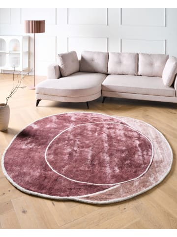 Beliani Kurzflor KANRACH in Rosa/Beige - (W) 200 x (L) 200 cm