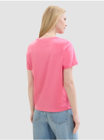 Tom Tailor Shirt 2er-Set Rundhals Kurzarm T-Shirt mit Print in Weiß-Rosa