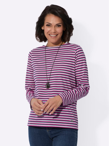 WITT WEIDEN Shirt in magenta-marine-geringelt