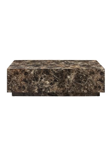 SalesFever Couchtisch modern rechteckig 120x75 cm Marmoroptik in Braun