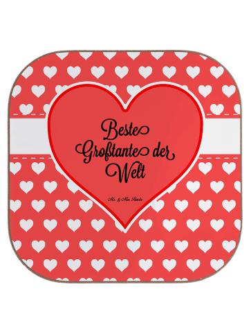 Mr. & Mrs. Panda Untersetzer Großtante ohne Spruch in Weiß