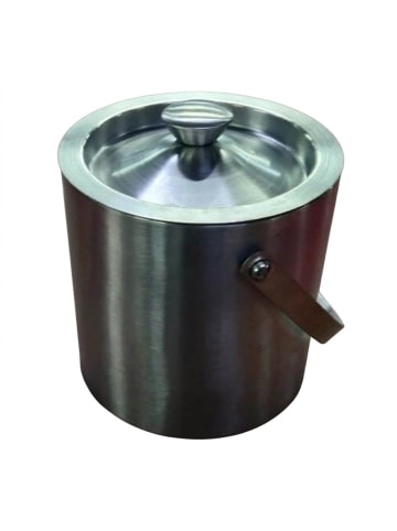 relaxdays Eisbehälter mit Eiszange in Silber - 1,5 Liter