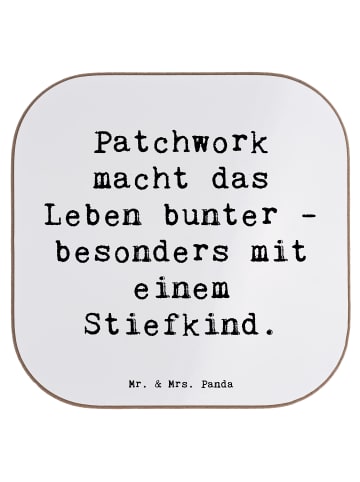 Mr. & Mrs. Panda Untersetzer Buntes Stiefkind mit Spruch in Weiß
