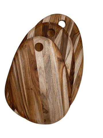 TEAKHAUS TEAKHAUS | Teakholz-Schneidebrett, oval S, ELEGANT, 41 cm