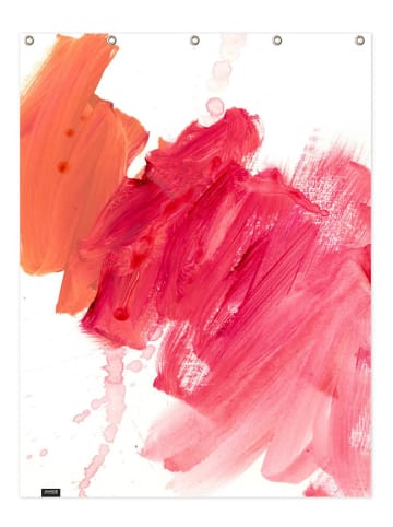 Juniqe Duschvorhang "Brush Strokes" in Rosa & Rot