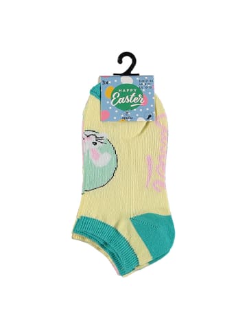 Yuhu Mädchen Sneaker-Socken Ostersocken 3er Pack in Gelb