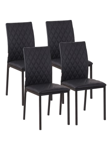 HOMCOM Esszimmerstühle-41L x 50B x 91H cm-Schwarz