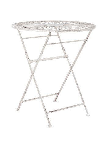 Beliani Gartentisch SCAFA in Weiß - (W) 70 x (H) 77 x (L) 70 cm