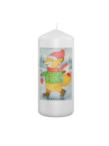 Mr. & Mrs. Panda Kerze Fuchs Schlittschuhe Design ohne Spruch in Weiß