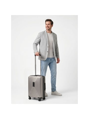 Redolz Essentials 14 4 Rollen Kabinentrolley 55 cm mit Dehnfalte coffee grey metallic
