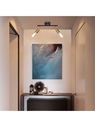 ZMH Deckenleuchte in Schwarzgold 2-flammige E27 Vintage Deckenspots