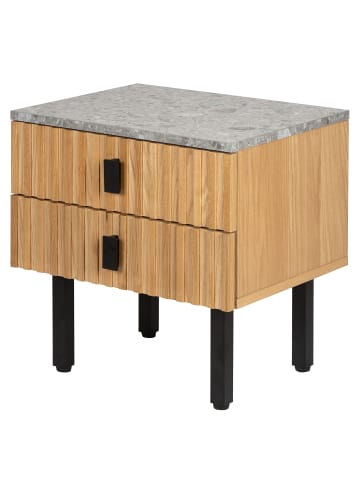 home24 Nachtkommode NYAM in Eiche / Schwarz