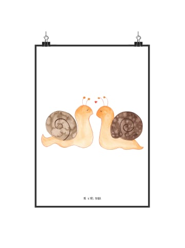 Mr. & Mrs. Panda Poster Schnecken Liebe ohne Spruch in Weiß