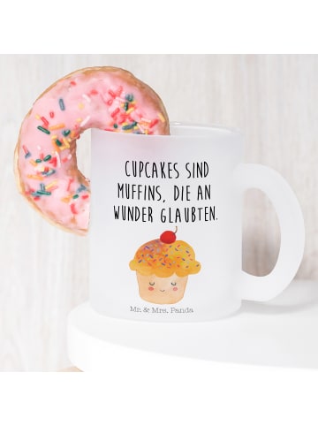 Mr. & Mrs. Panda Henkelbecher Cupcake mit Spruch in Transparent