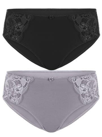 SUSA 2er Pack Slip Latina in frosty lavender schwarz