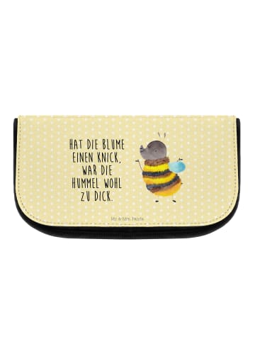 Mr. & Mrs. Panda reise kosmetiktasche Hummel flauschig mit Spruch in Gelb Pastell