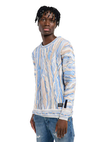 Carlo Colucci Rundhalspullover Fanti in Hellblau