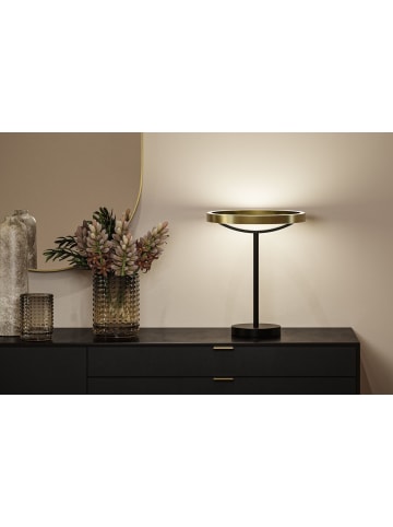 paulmann LED Tischleuchte 3-Step-Dim Melira 2700K 580lm 10W Schwarz matt, Gold