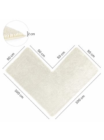 WohnDirect Eckbadematte PARIS in Creme