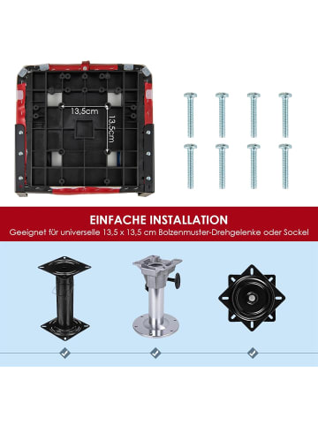 COSTWAY 2er Set Bootssitz klappbar in Rot