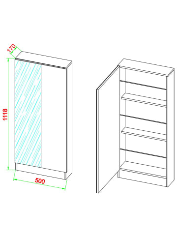 ebuy24 Schuhschrank FulisaST 2 Anthrazit 50 x 17 cm