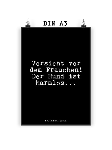 Mr. & Mrs. Panda Bild Vorsicht vor dem Frauchen!... mit Spruch in Schwarz
