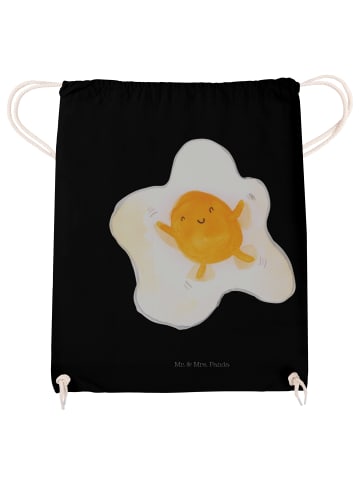 Mr. & Mrs. Panda Materialzugbeutel Spiegelei Ei ohne Spruch in Schwarz