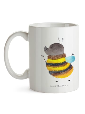 Mr. & Mrs. Panda Kaffeebecher Hummel flauschig ohne Spruch in Weiß
