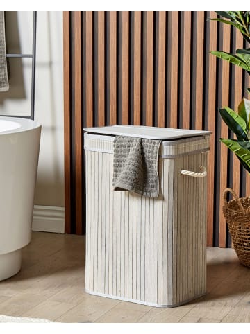 Beliani Wäschekörbe KALUTARA in Grau/Weiß - (W) 40 x (H) 60 x (L) 30 cm