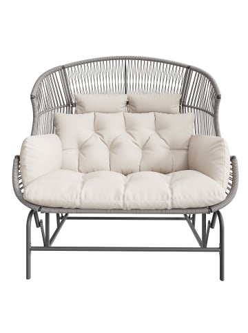 ABRIHOME Garten Hängesessel in Grau für 2 Personen mit Gestell für Terrasse