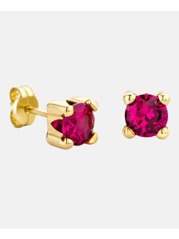 Diamant L'éternel Ohrringe aus 375 Gelbgold mit Rubin