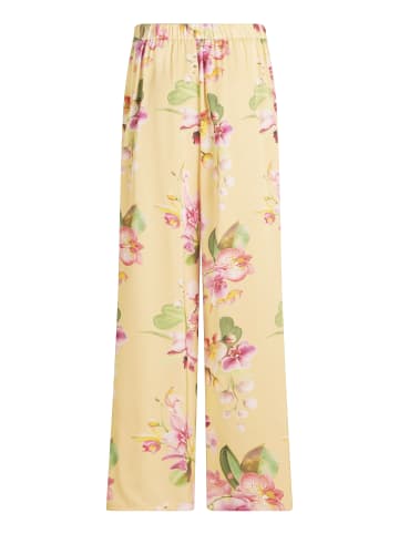 Vera Mont Marlene-Hose mit Blumenprint in Yellow/Rosé