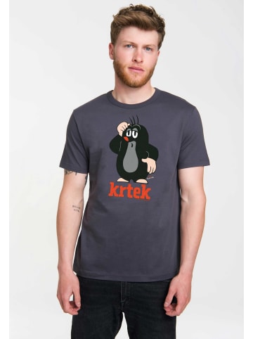 Logoshirt T-Shirt Der kleine Maulwurf Krtek in blau-grau