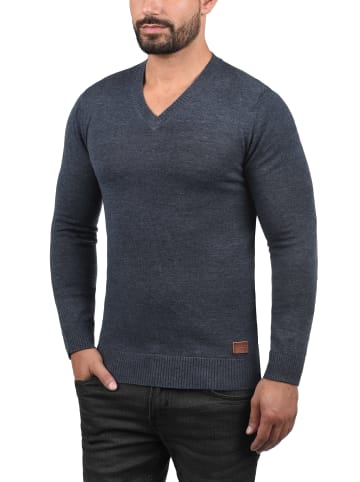 BLEND Strickpullover BHLasse 20703348ME Strickpulli mit aufgestickten Ellenbogenpatches in Blau