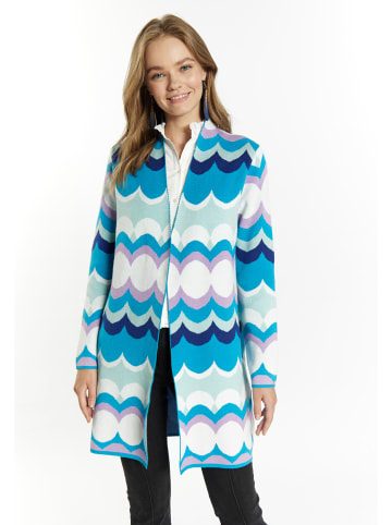 IZIA Damen Cardigan in Blau Mehrfarbig