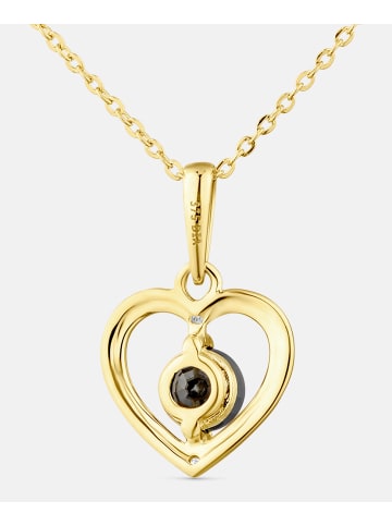Diamant L'éternel Kette mit Anhänger, mit schwarzer Saphir, 375 Gelbgold
