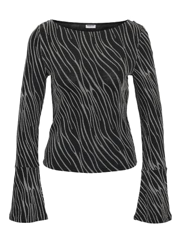 Noisy may Elegantes Top mit langen Ärmeln und schlichter Eleganz in Schwarz-2