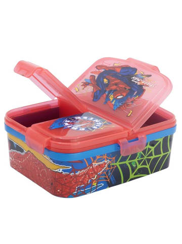 Spiderman Spiderman Kinder Brotdose XL – Lunchbox mit 3 Fächern & tollem Design in Rot