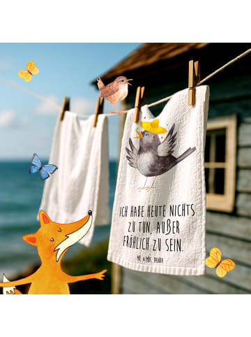 Mr. & Mrs. Panda Handtuch Rabe Sombrero mit Spruch in Weiß