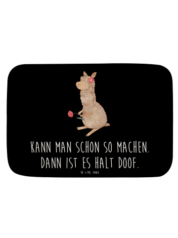 Mr. & Mrs. Panda badezimmermatte Alpaka Blume mit Spruch in Schwarz