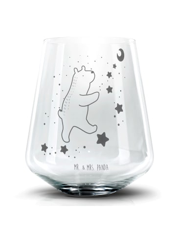 Mr. & Mrs. Panda Blümchentailglas Bär Träume ohne Spruch in Transparent