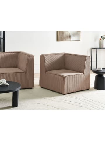 Beliani Sofaelement LEMVIG in Beige - (W) 83 x (H) 78 x (L) 83 cm linksseitig