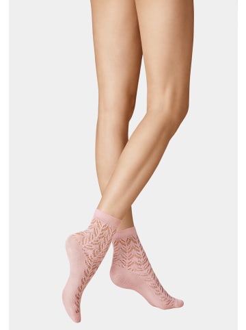 Kunert Socken Ajour gemustert in powder rose