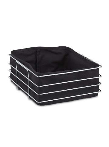 relaxdays Brotkorb in Schwarz - (B)23 x (H)10,5 x (T)23 cm