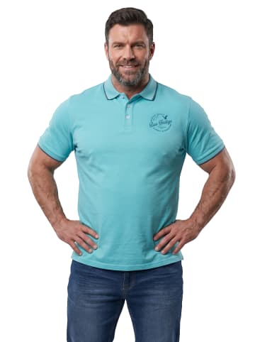 Men Plus Poloshirt in helles türkis