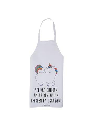 Mr. & Mrs. Panda Kochschürze Einhorn Stolzieren mit Spruch in Weiß