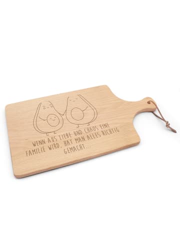 Mr. & Mrs. Panda Holzbrett Avocado Pärchen mit Spruch in Transparent