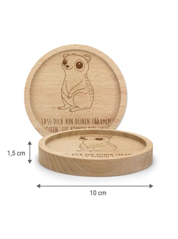 Mr. & Mrs. Panda Untersetzer Holz Plumplori Glücklich mit Spruch in Transparent