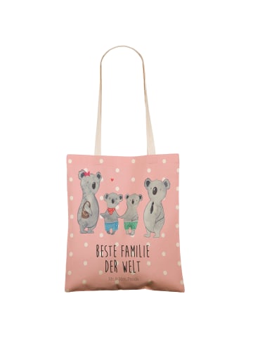 Mr. & Mrs. Panda Tote Bag Koala Familie zwei mit Spruch in Rot Pastell