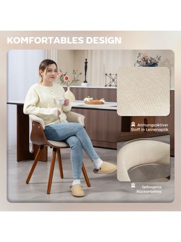 HOMCOM Esszimmerstuhl-62L x 55B x 75H cm-Beige